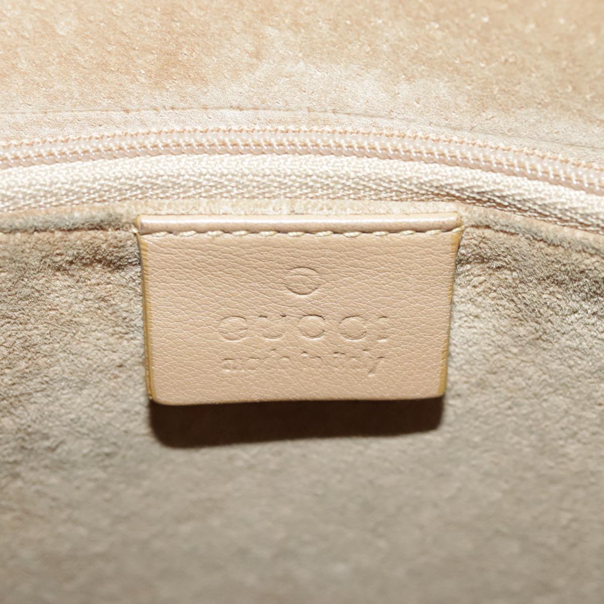 GUCCI Hand Bag Leather Plastic Beige Silver 001 3738 102113