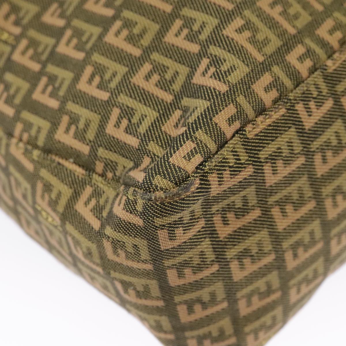 FENDI Zucchino Canvas Hand Bag Khaki 8BH138 102160