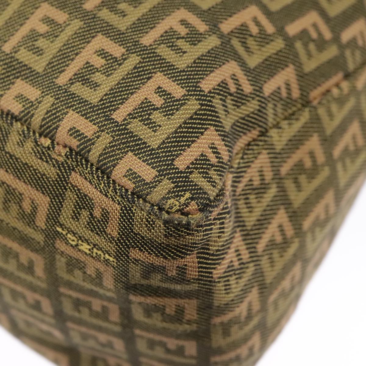 FENDI Zucchino Canvas Hand Bag Khaki 8BH138 102160