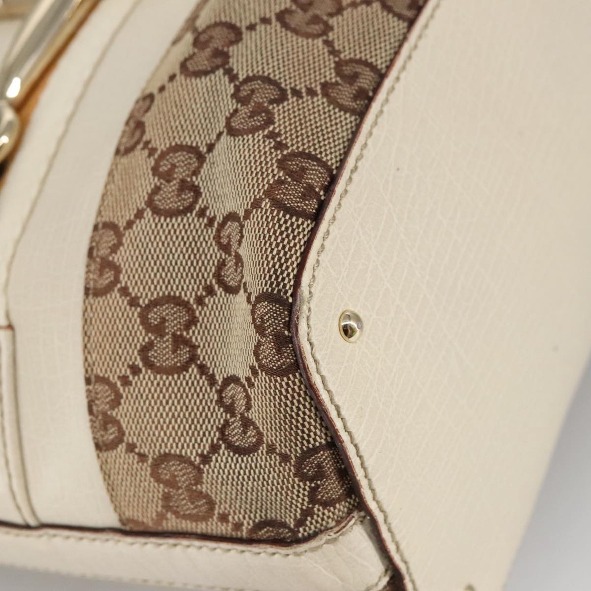 GUCCI GG Canvas Tote Bag Beige Gold 137385 102161
