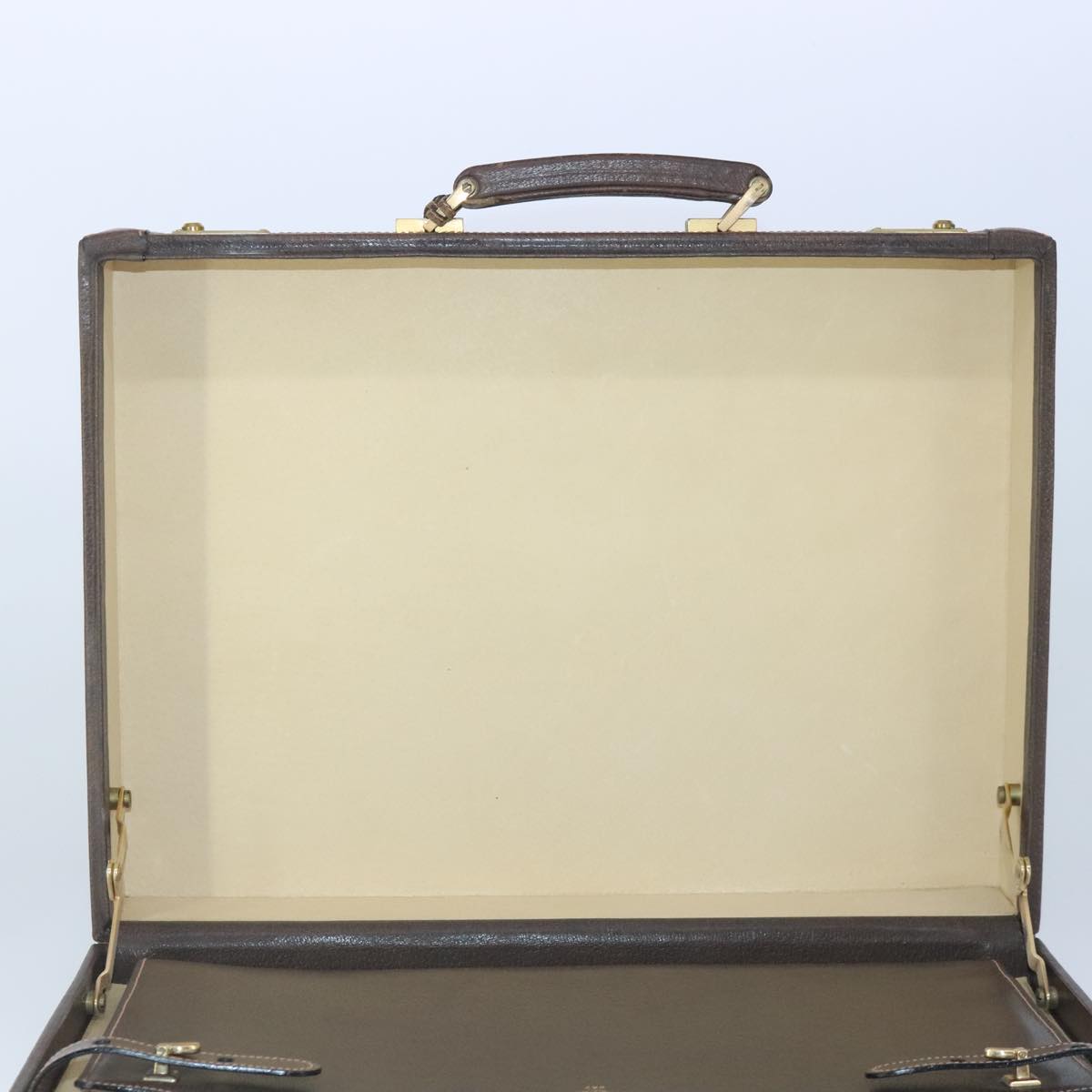 GUCCI GG Supreme Trunk PVC Leather Beige Gold 102207