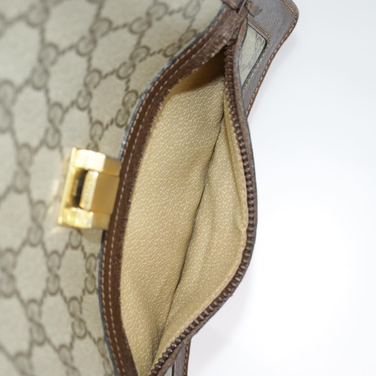 GUCCI GG Supreme Web Sherry Line Shoulder Bag PVC Beige Red Green 102274