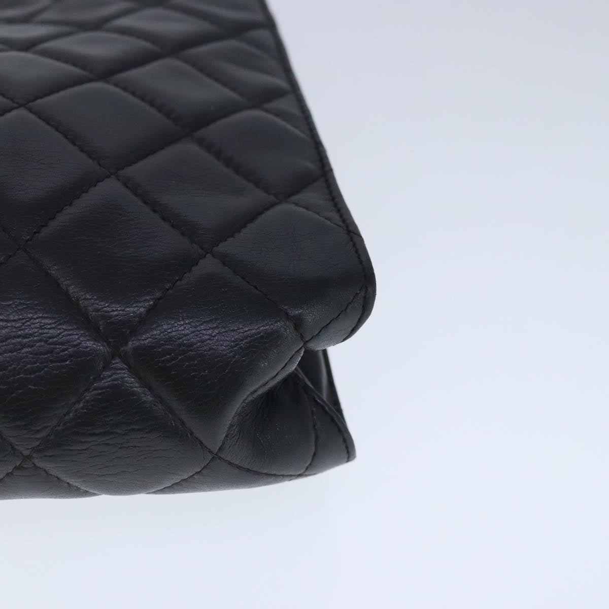 CHANEL Matelasse Chain Tote Bag Leather Black Gold CC 102918