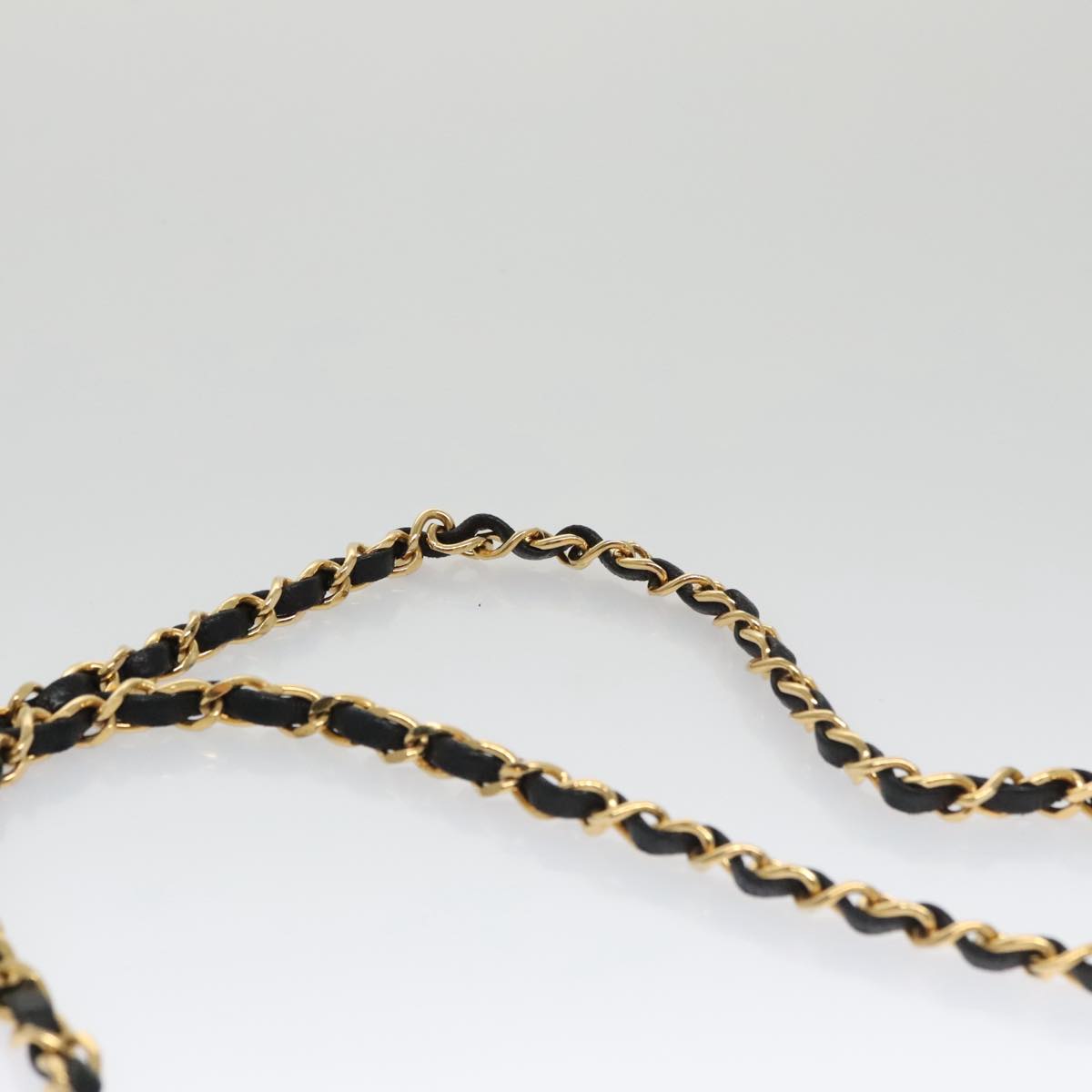 CHANEL Matelasse Chain Shoulder Bag Lamb Skin Black Gold CC 103232
