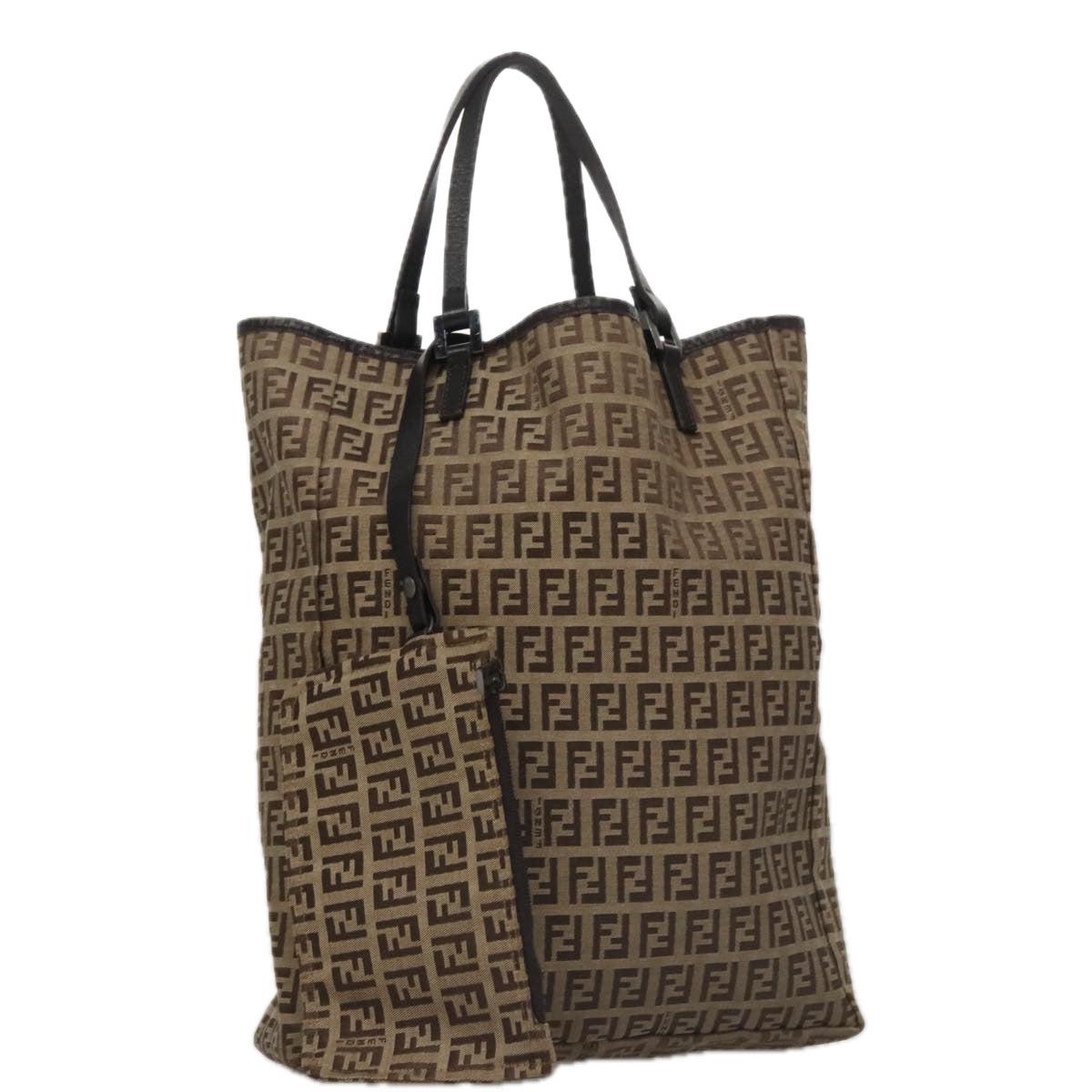 FENDI Zucchino Canvas Hand Bag Beige 103401