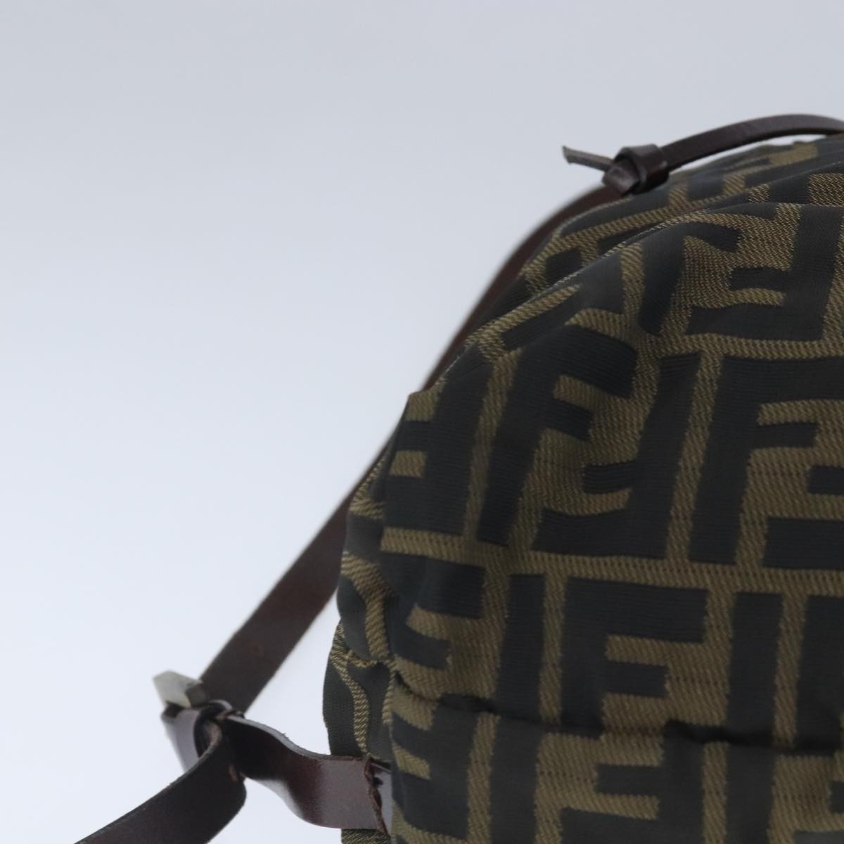 FENDI Zucca Canvas Backpack Brown Black Silver 103545