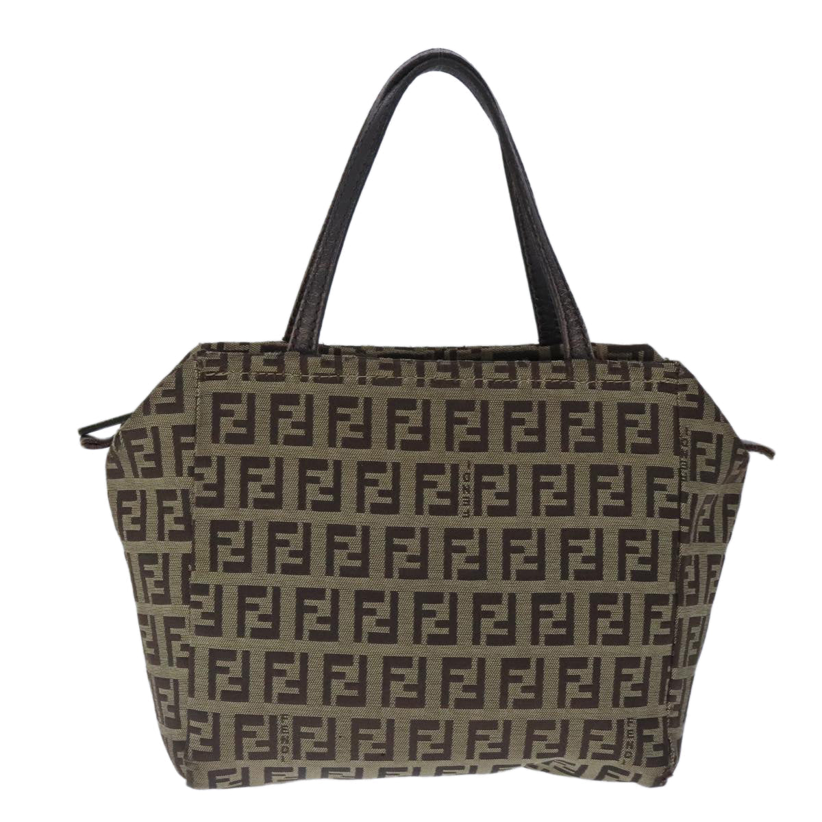 FENDI Zucchino Canvas Hand Bag Brown 103841