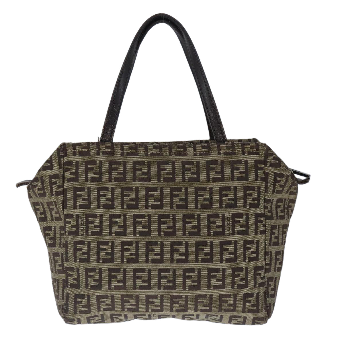 FENDI Zucchino Canvas Hand Bag Brown 103841
