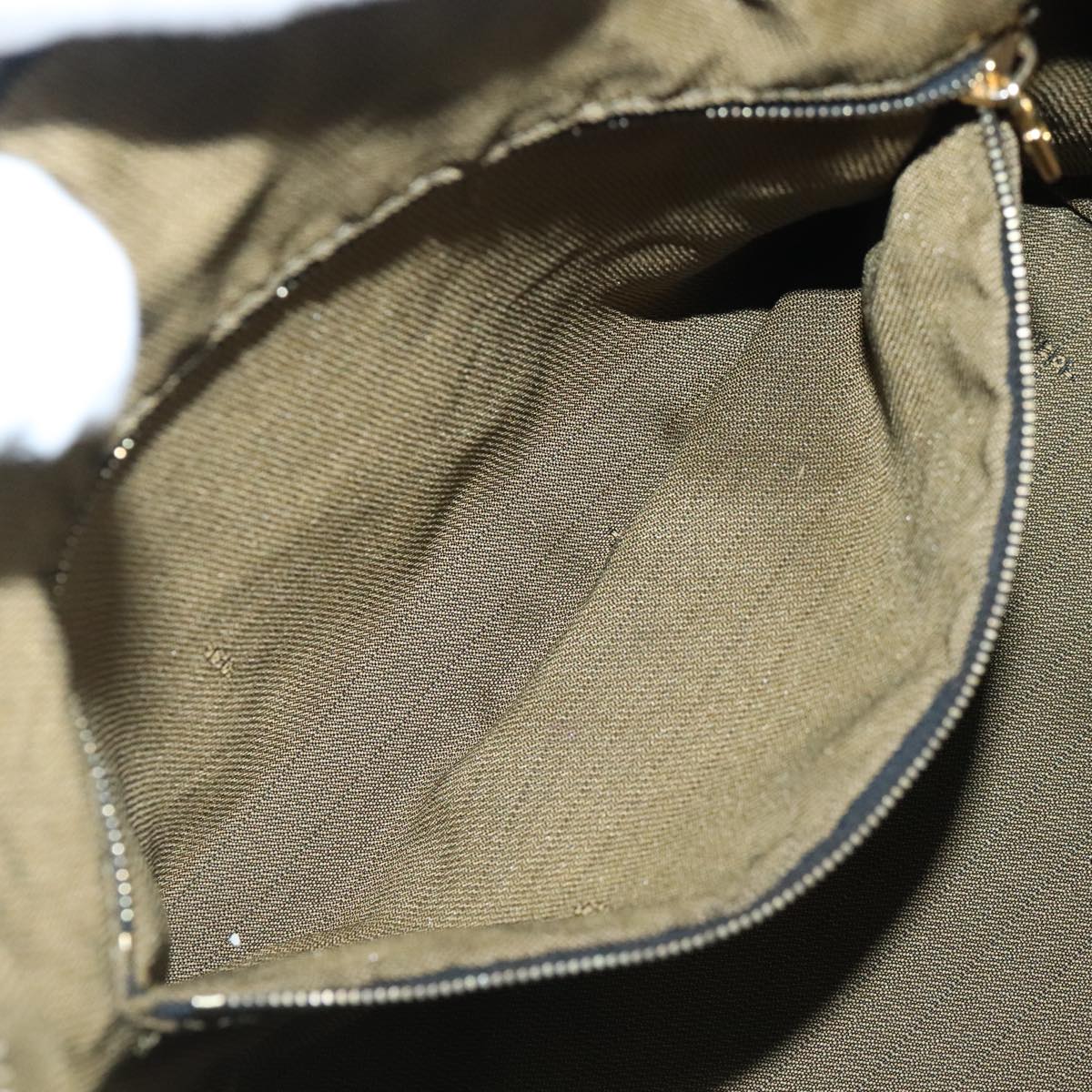 FENDI Zucca Canvas Vanity Hand Bag Brown Black Gold 103857