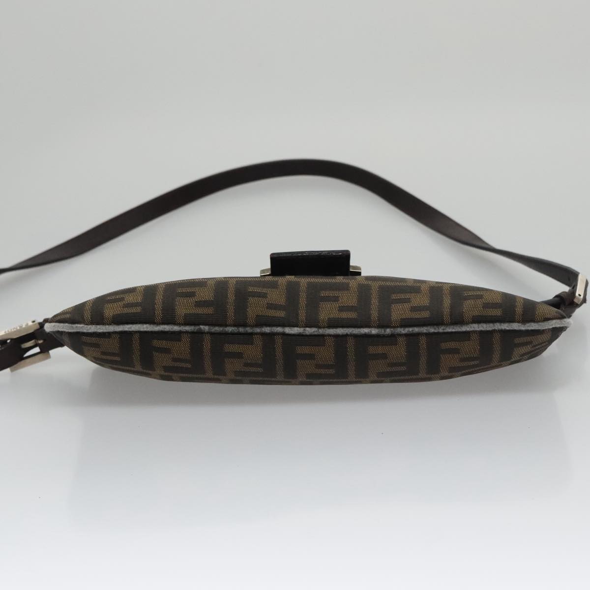 FENDI Zucca Canvas Shoulder Bag Brown Black 104253