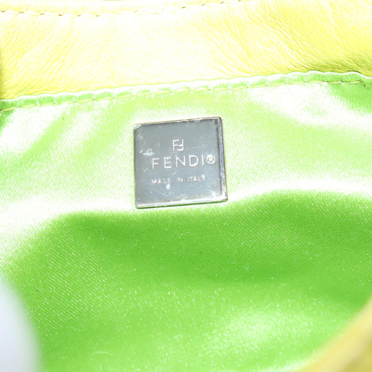 FENDI Mini Croissant Hand Bag Leather Yellow 104272