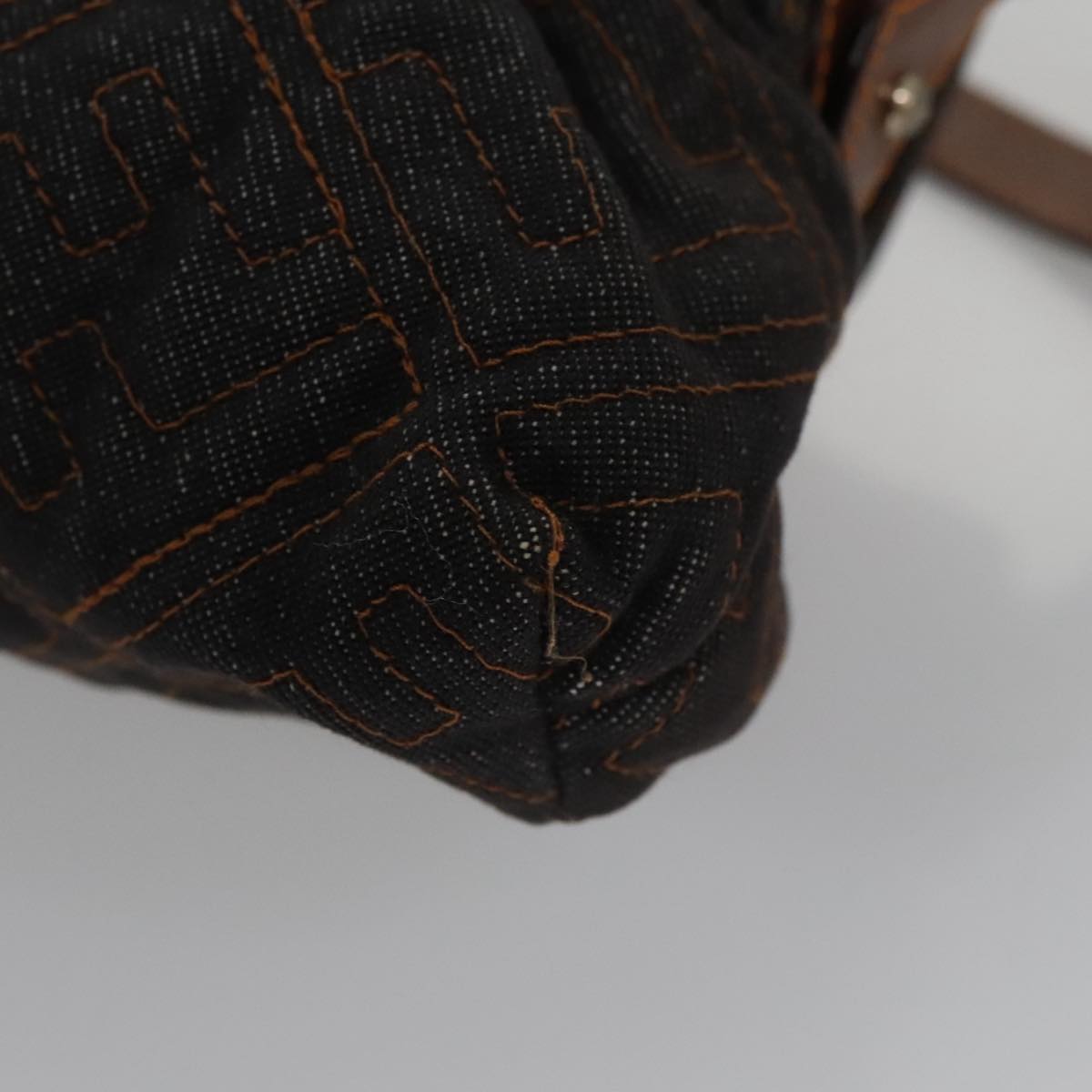 FENDI Zucca Canvas Shoulder Bag Denim Black 104385