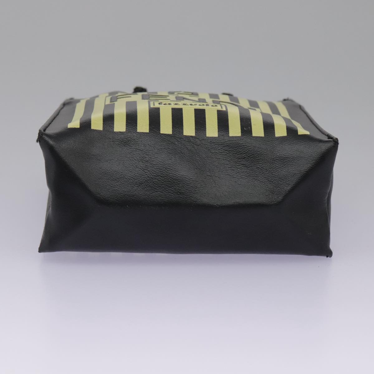 FENDI Mini Hand Bag Leather Black Green 104482