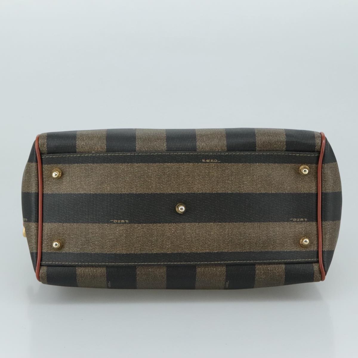 FENDI Pecan Canvas Hand Bag Coated Canvas Brown 104727