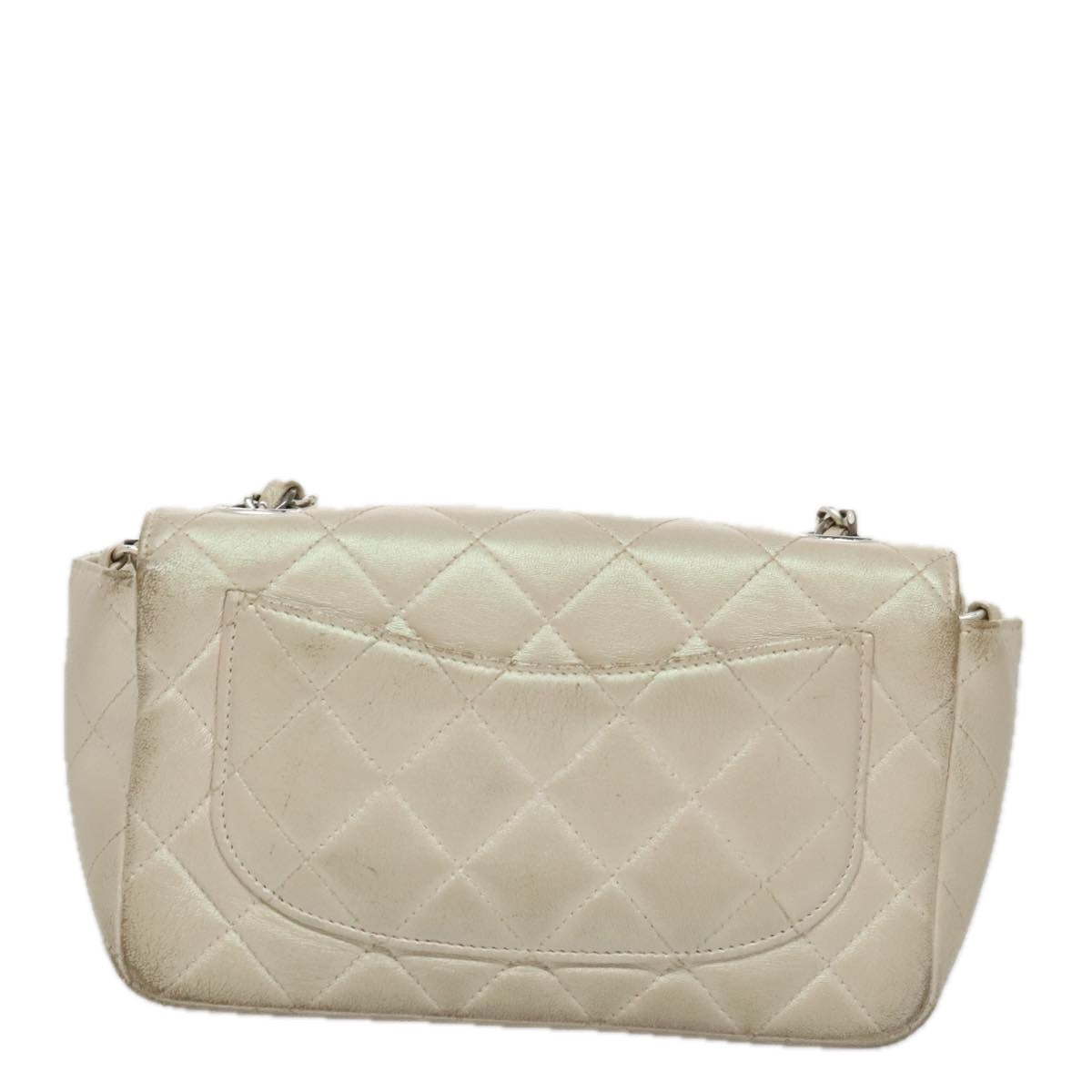 CHANEL Matelasse Chain Shoulder Bag Lamb Skin Pink CC 104774
