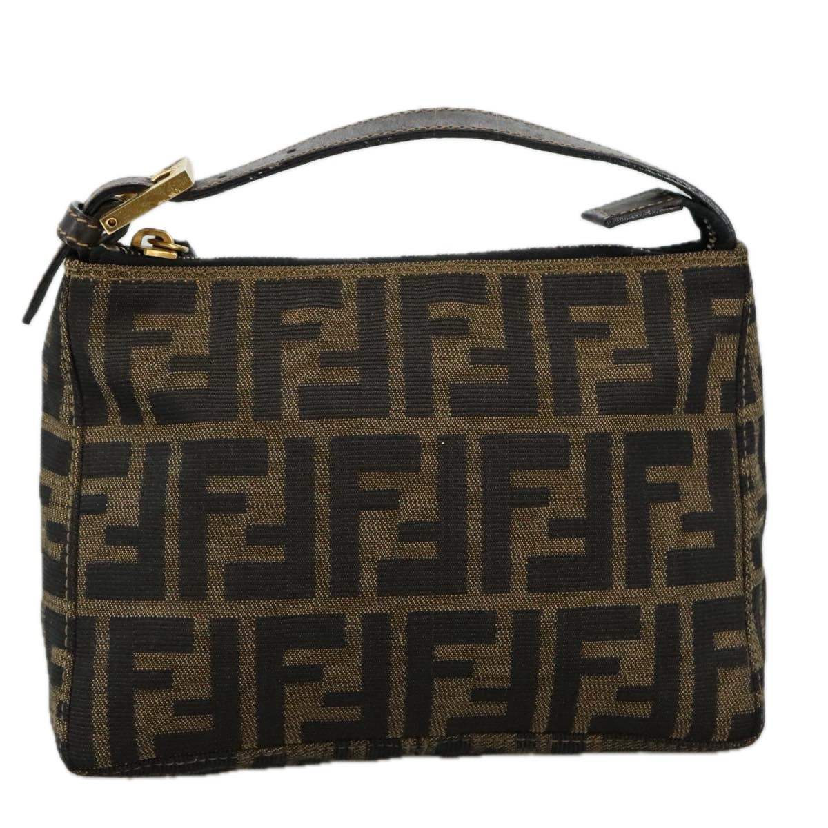 FENDI Zucca Canvas Hand Bag Brown 104859