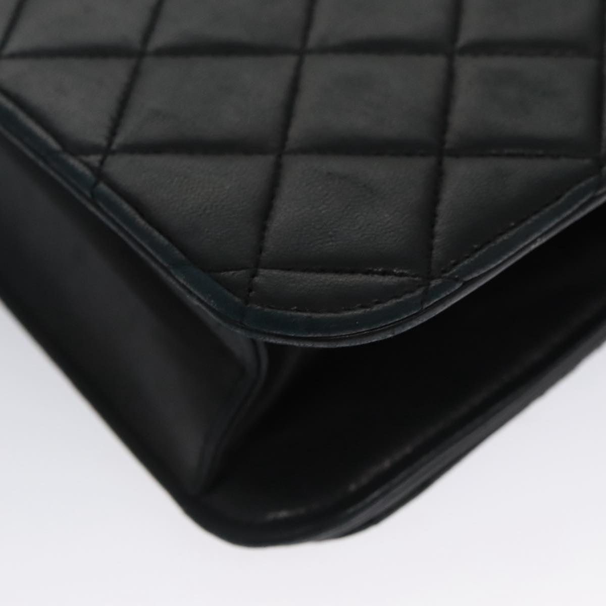 CHANEL Matelasse Chain Shoulder Bag Lamb Skin Black CC 104999