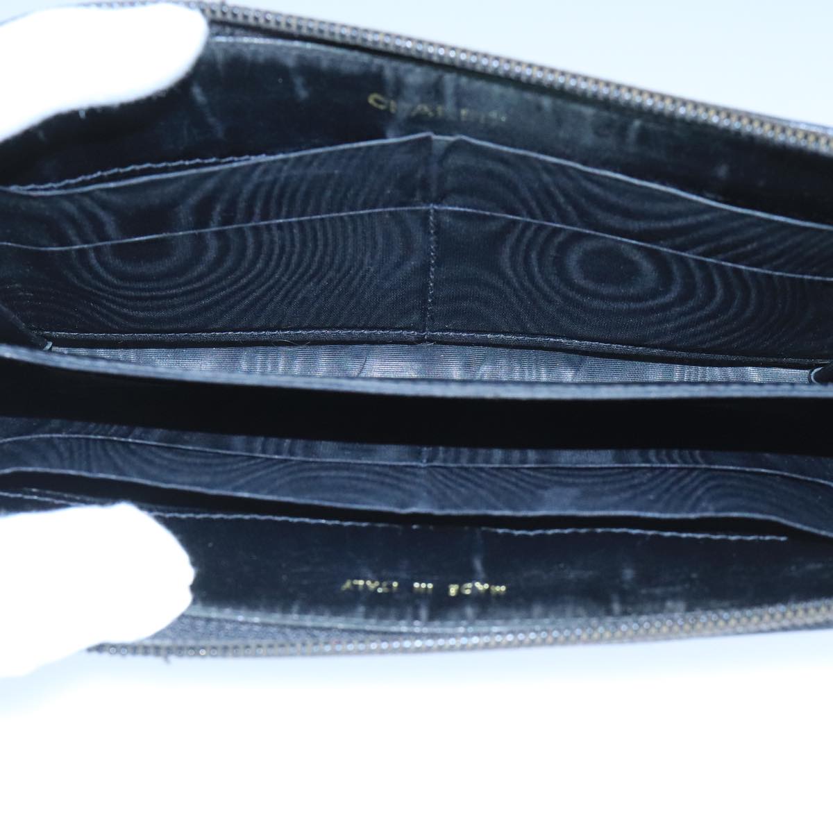 CHANEL COCO Mark Wallet Caviar Skin Black Gold CC 105006