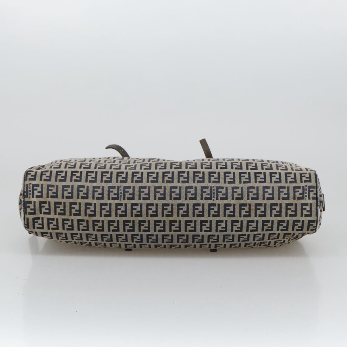 FENDI Zucchino Canvas Hand Bag Navy Silver 105071