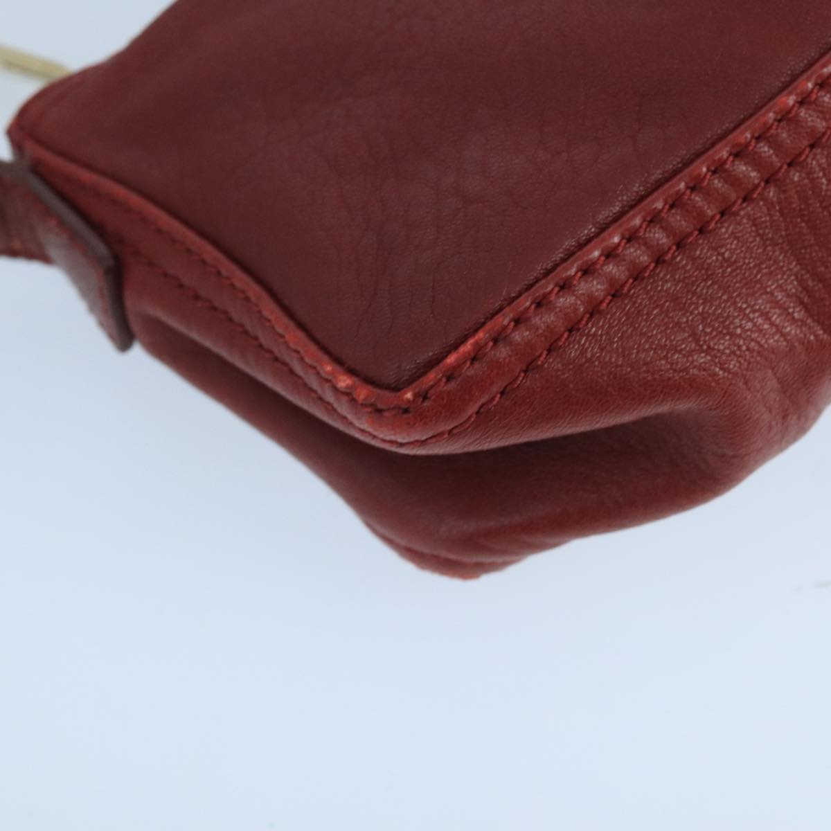 FENDI Shoulder Bag Leather Red Gold 105129