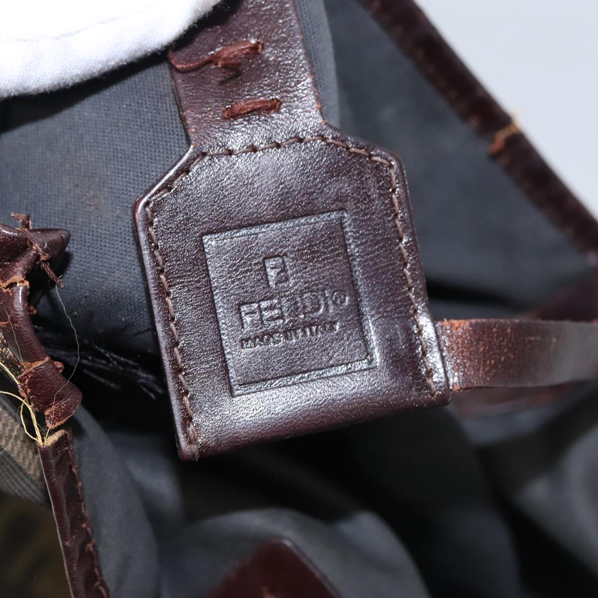 FENDI Zucca Canvas Tote Bag Brown Black 105206
