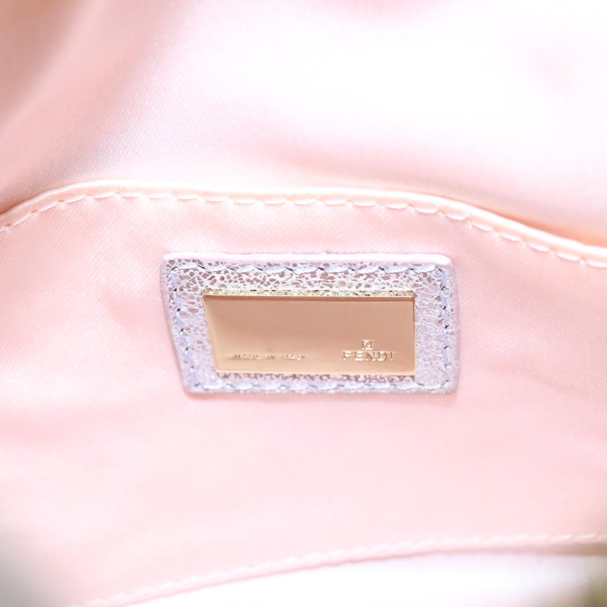FENDI Zucchino Canvas Hand Bag Silver 105253