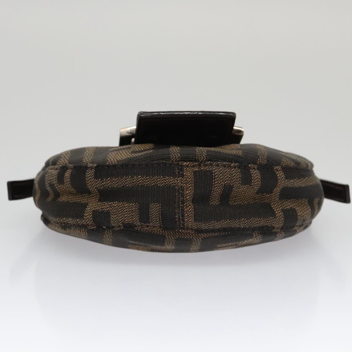 FENDI Zucca Canvas Mini Croissant Hand Bag Black Brown 105350