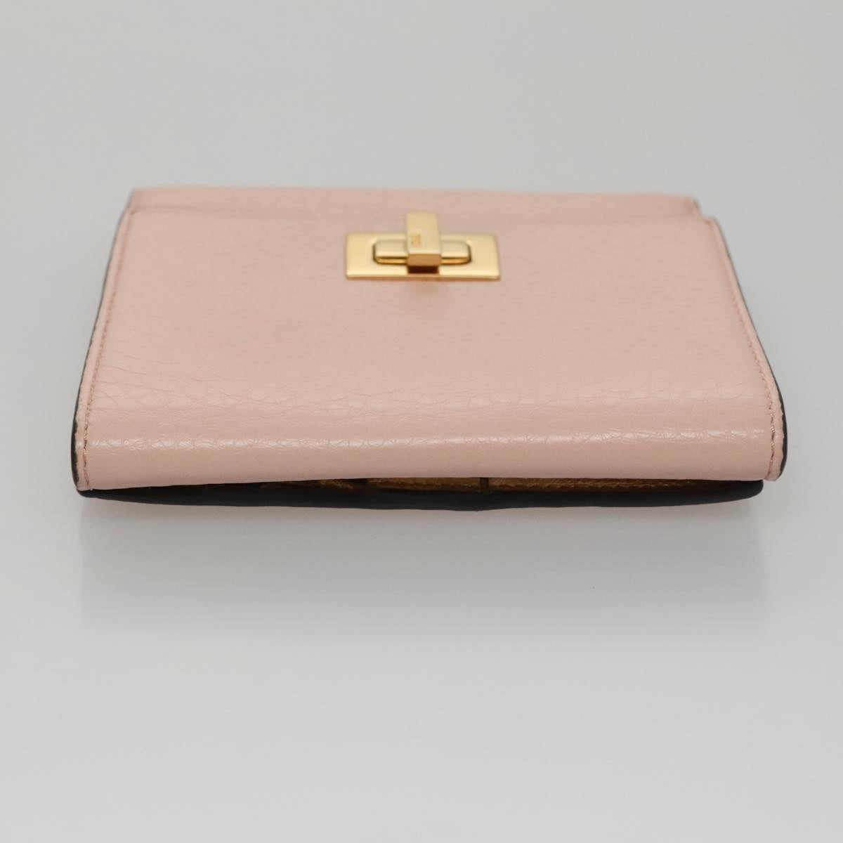 FENDI Peek A Boo Wallet Leather Pink 105912