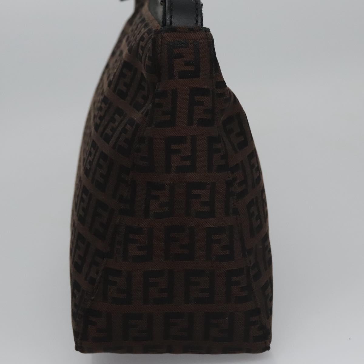 FENDI Zucchino Canvas Pouch Brown 105942