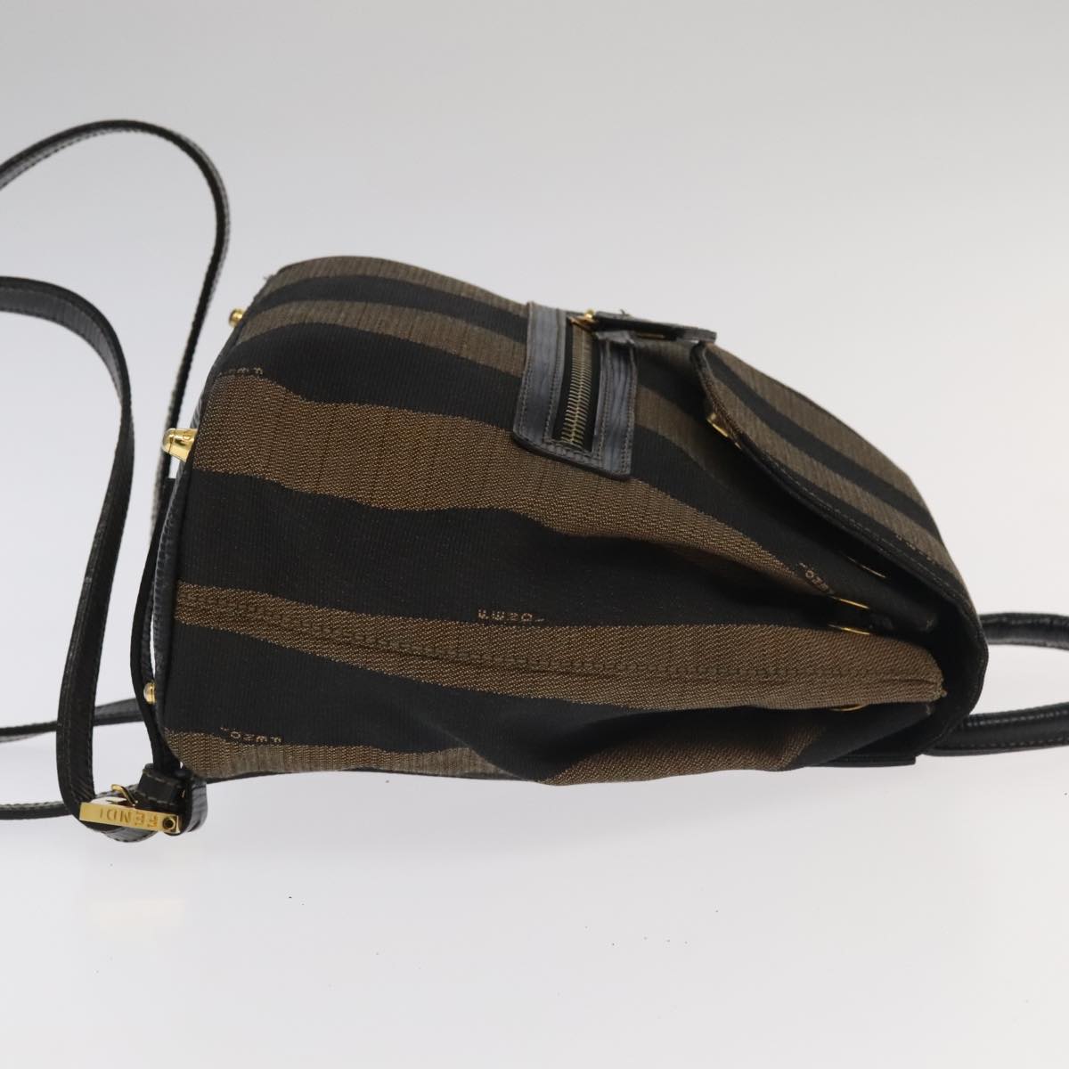 FENDI Pecan Canvas Backpack Beige Black Gold 106338