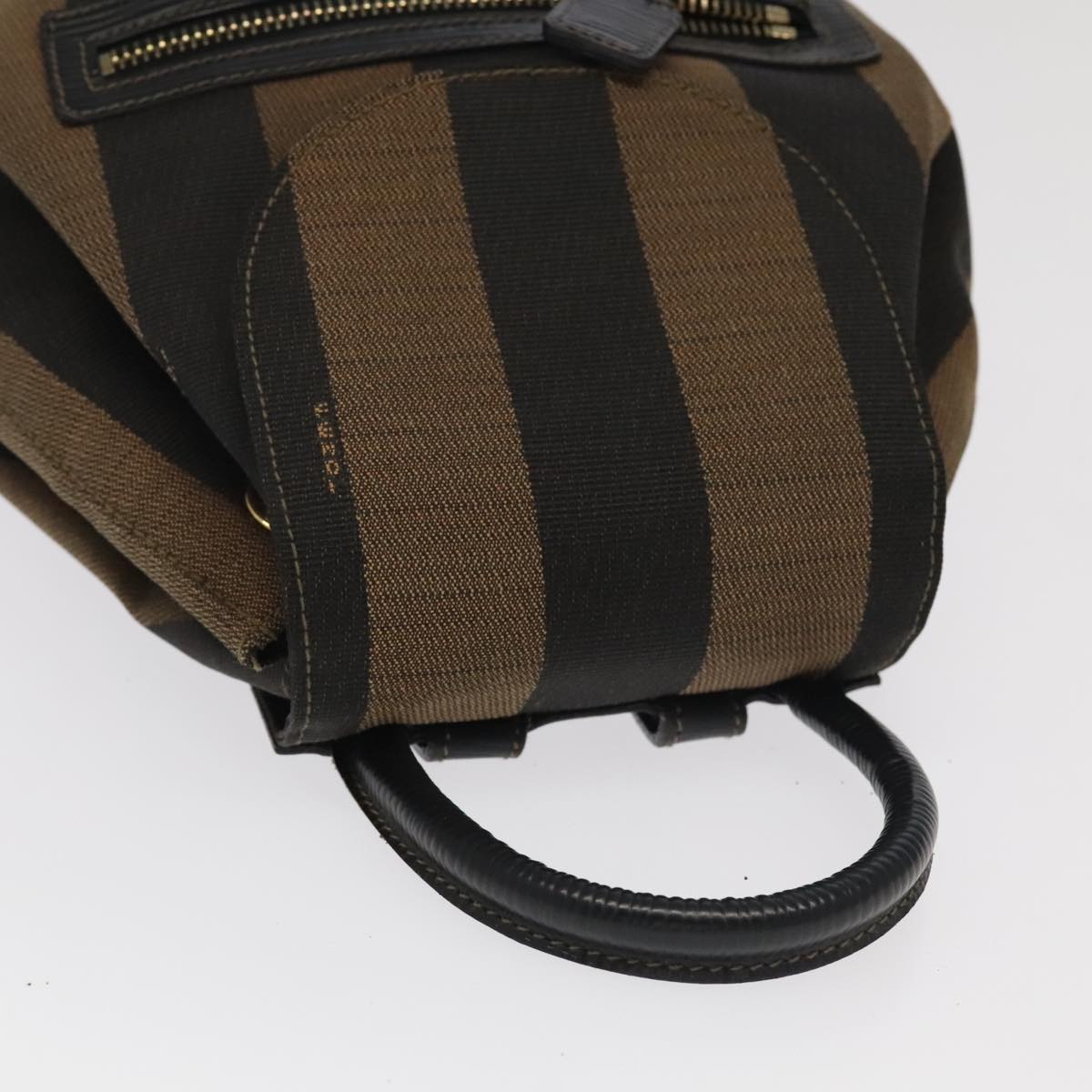 FENDI Pecan Canvas Backpack Beige Black Gold 106338