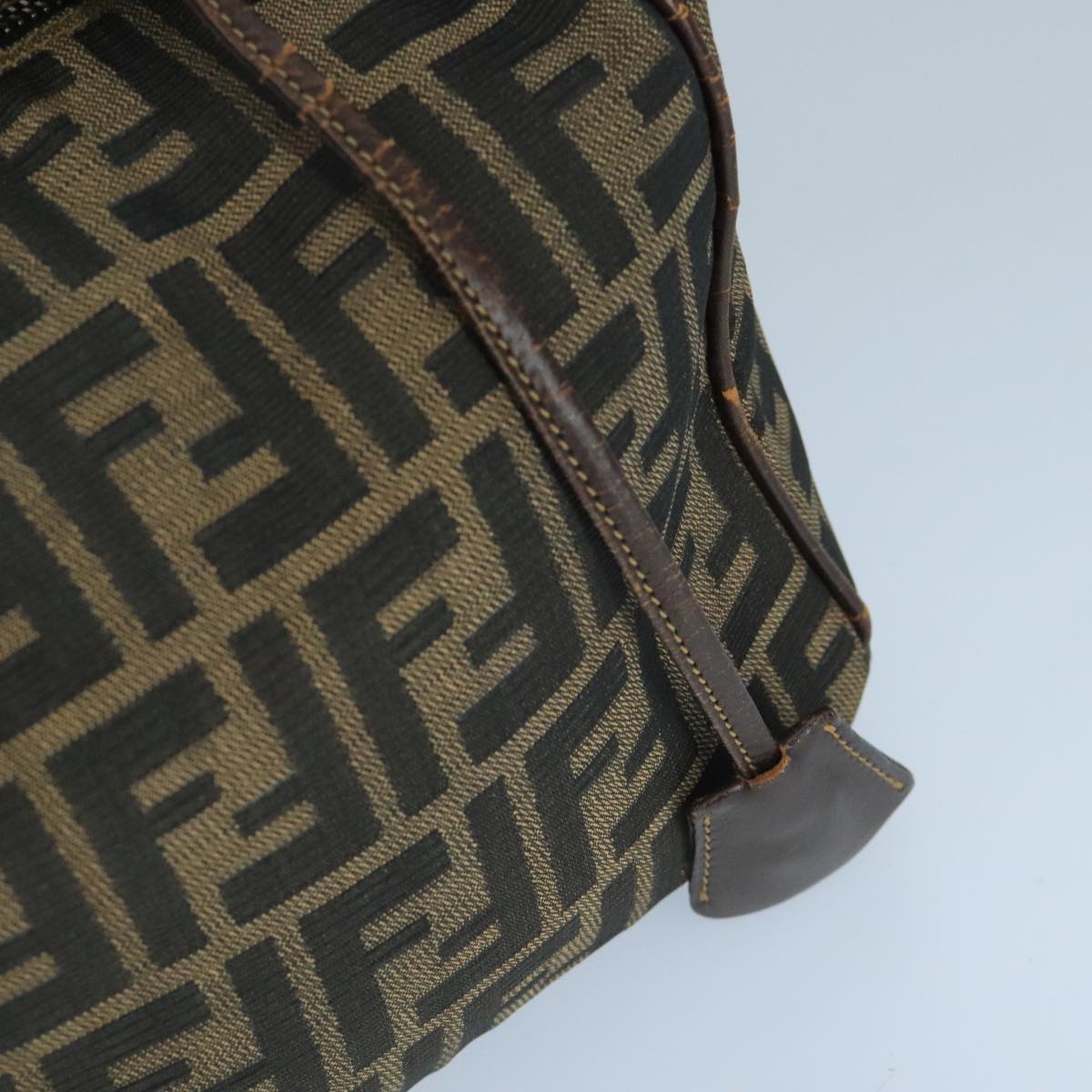 FENDI Zucca Canvas Vanity Pouch Brown Black 106382