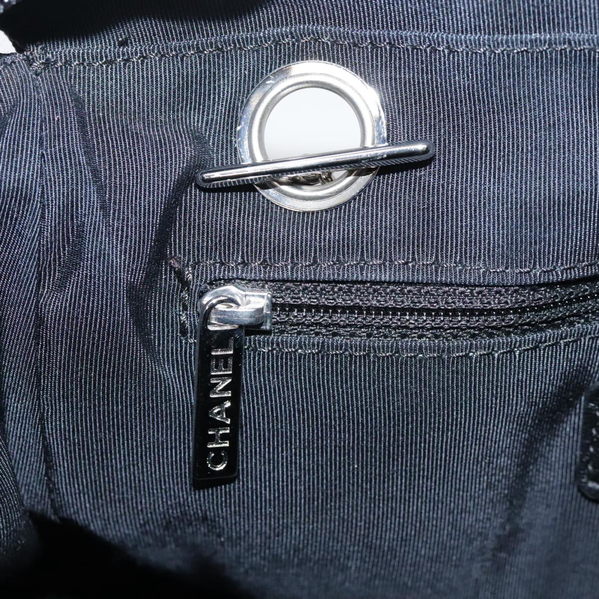 CHANEL Chain Shoulder Bag Enamel Black CC 106403