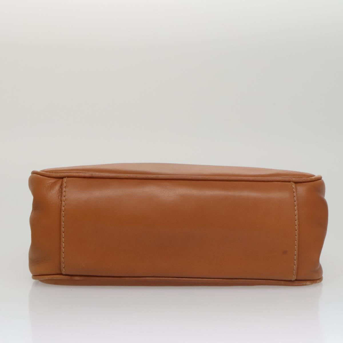 FENDI Hand Bag Leather Brown Gold 106494