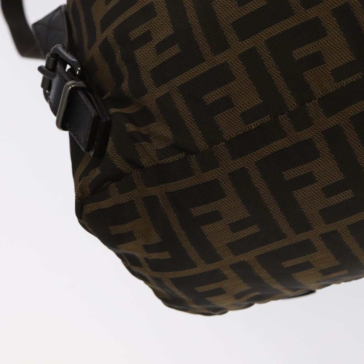FENDI Zucca Canvas Backpack Brown Black Gold 106544