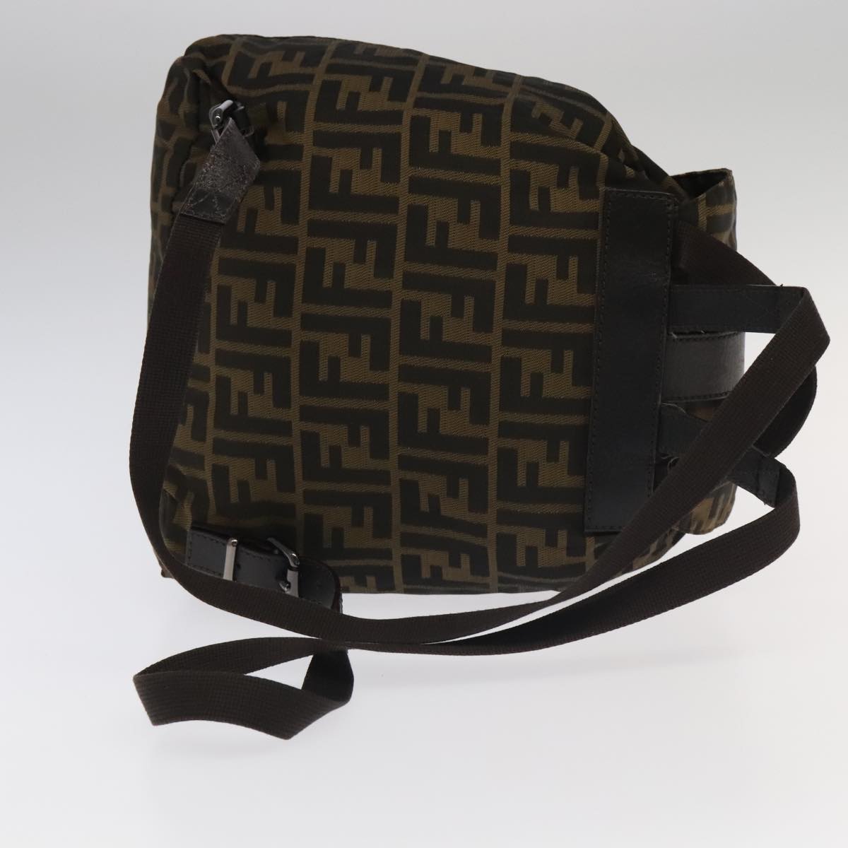 FENDI Zucca Canvas Backpack Brown Black Gold 106544