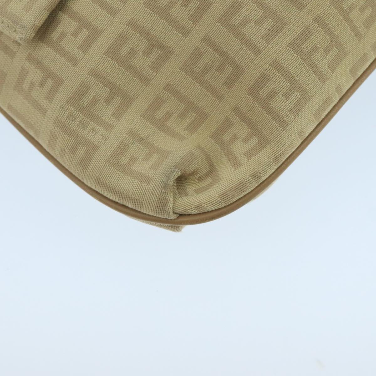 FENDI Zucchino Canvas Shoulder Bag Beige 106561