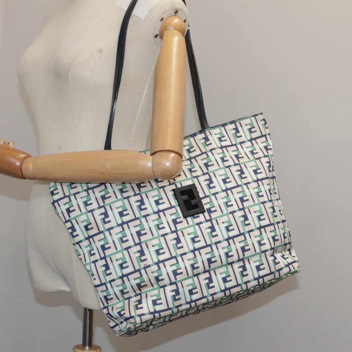 FENDI Zucca Canvas Tote Bag Green 106572