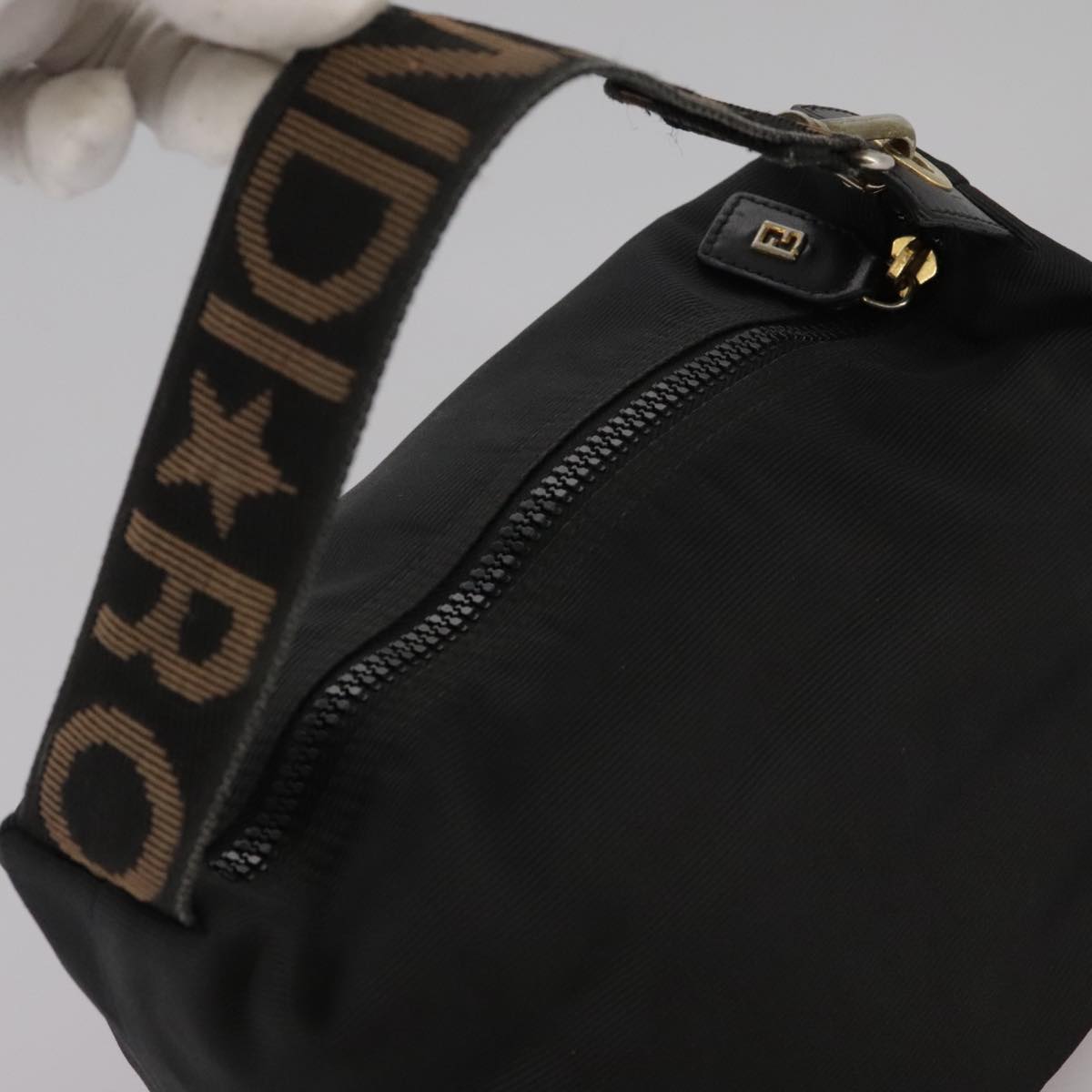 FENDI Hand Bag Canvas Black 106592