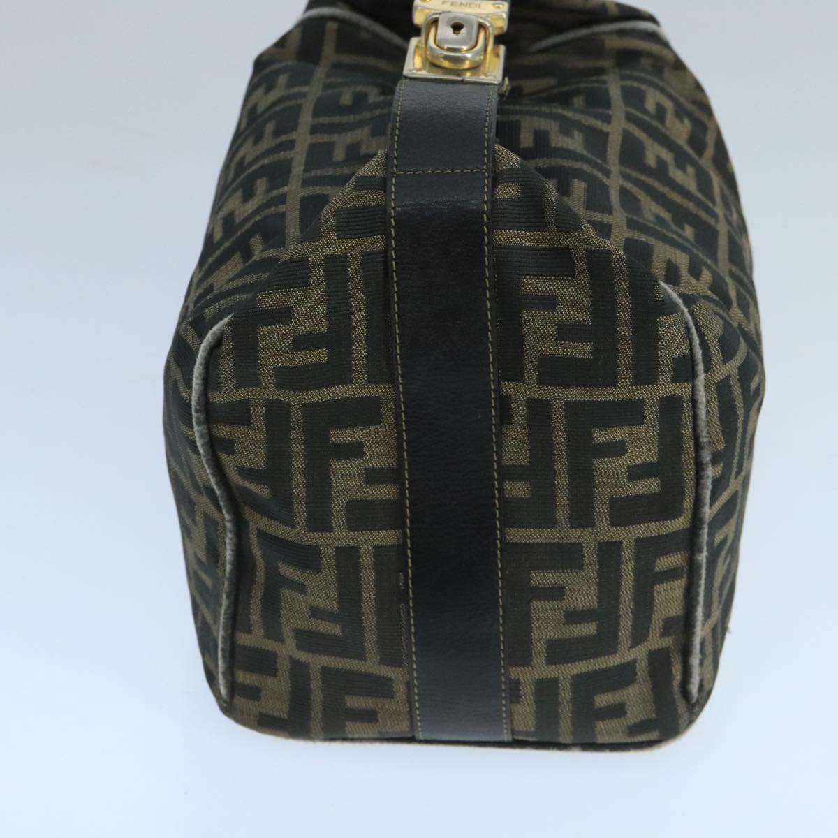 FENDI Zucca Canvas Vanity Pouch Brown Black 106597