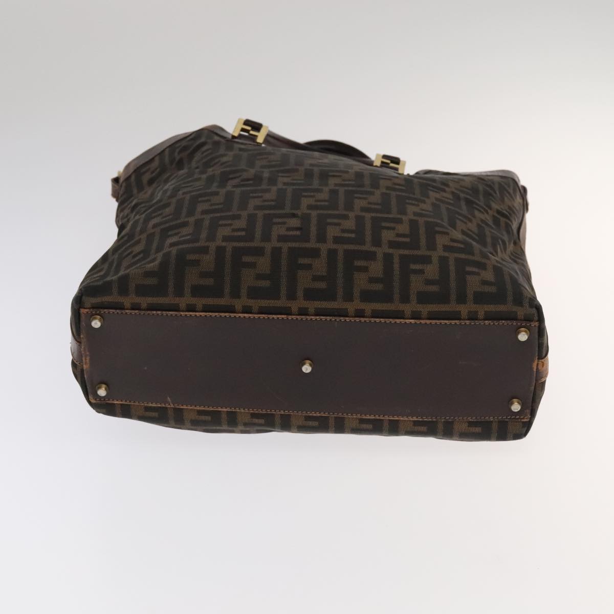 FENDI Zucca Canvas Hand Bag 2way Brown Black 106633