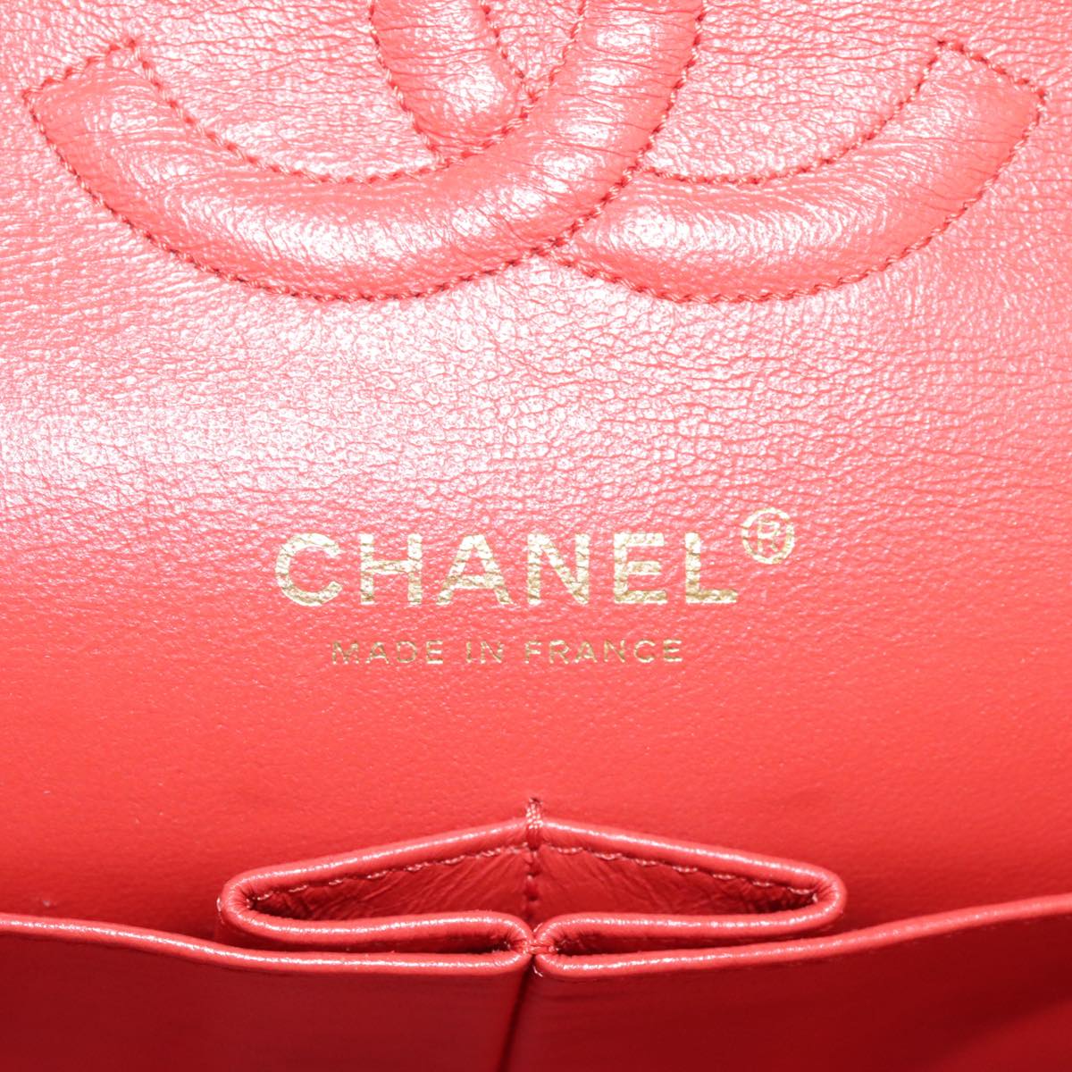 CHANEL Matelasse Chain Shoulder Bag Tweed Red CC 106727A