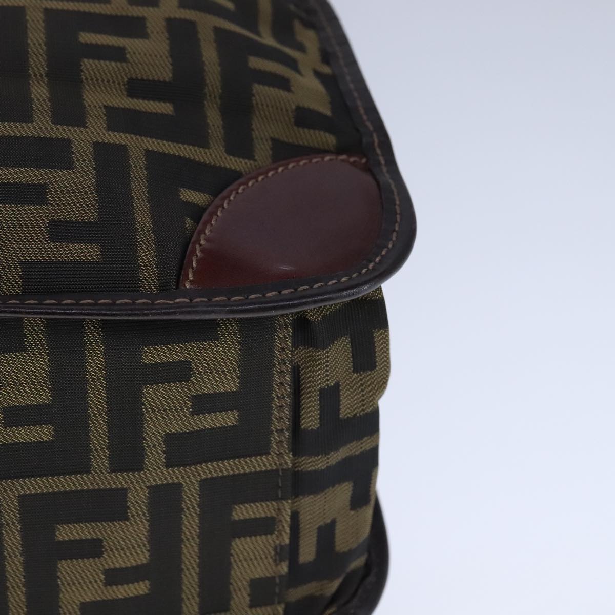 FENDI Zucca Canvas Tote Bag Brown Black Silver 106828