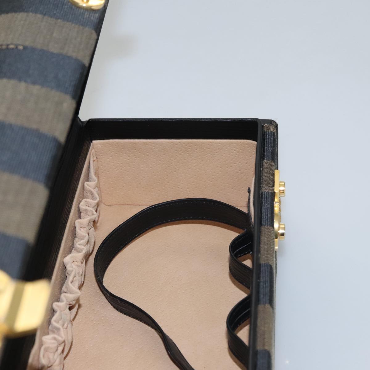 FENDI Pecan Canvas Hand Bag Brown 107549