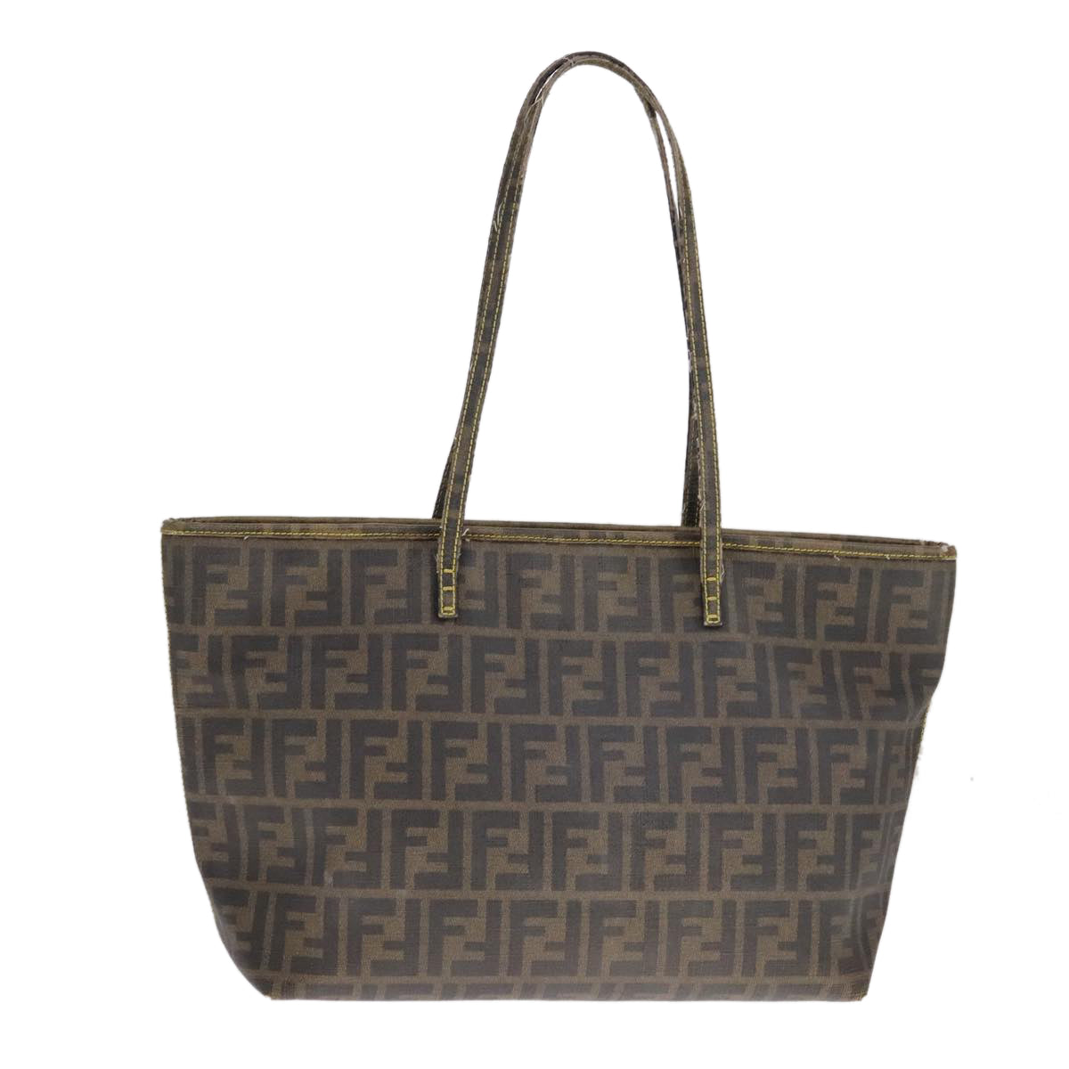 FENDI Zucca Canvas Tote Bag PVC Leather Brown 107609