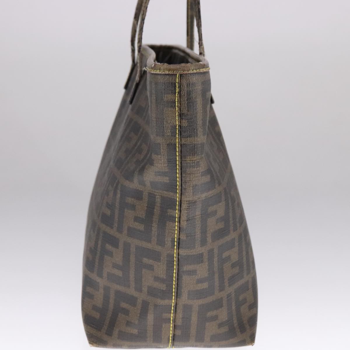 FENDI Zucca Canvas Tote Bag PVC Leather Brown 107609