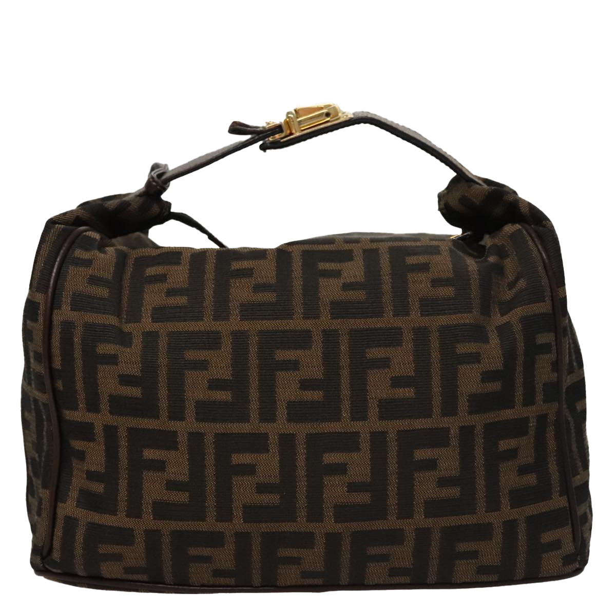 FENDI Zucca Canvas Hand Bag Brown 107610