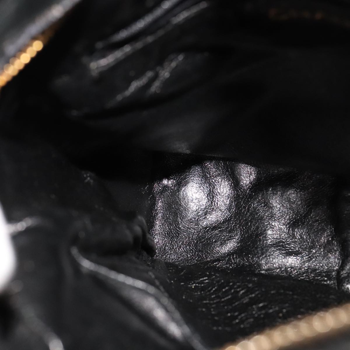 CHANEL Matelasse Hand Bag Suede Black CC 107630