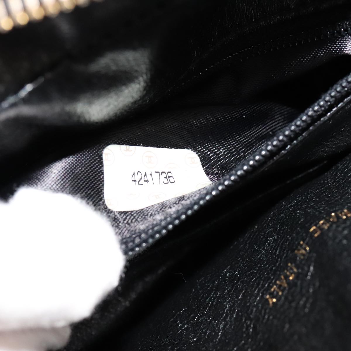 CHANEL Matelasse Hand Bag Suede Black CC 107630