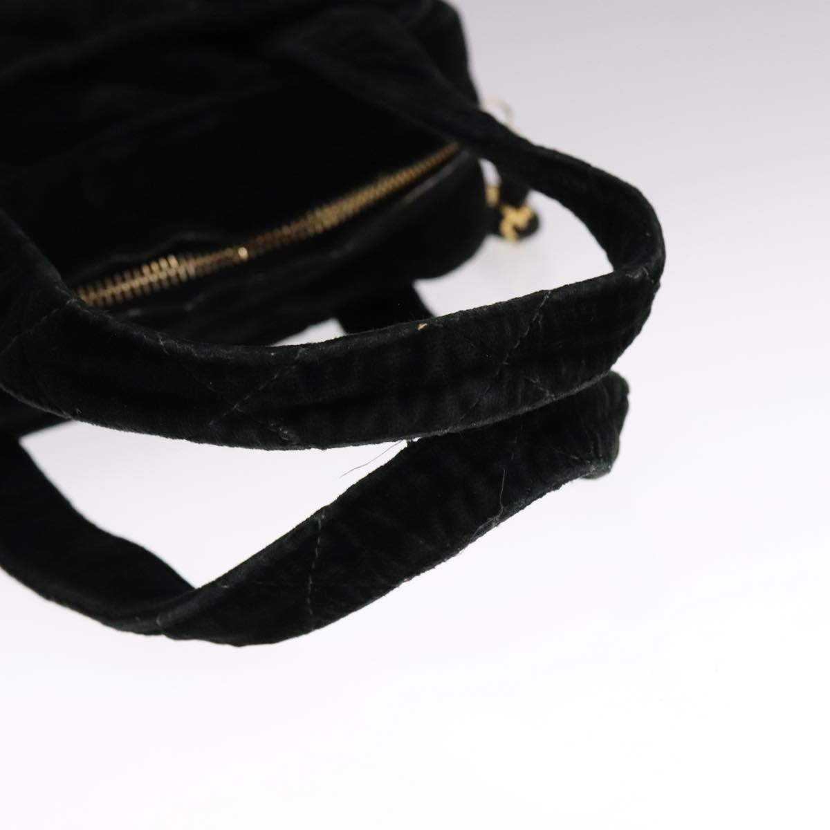 CHANEL Matelasse Hand Bag Suede Black CC 107630